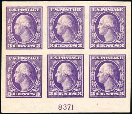 Value of US Stamps Scott Catalog #483 - 3c 1917 Washington Imperf. Schuyler J. Rumsey Philatelic Auctions, Apr 2015, Sale 60, Lot 2924