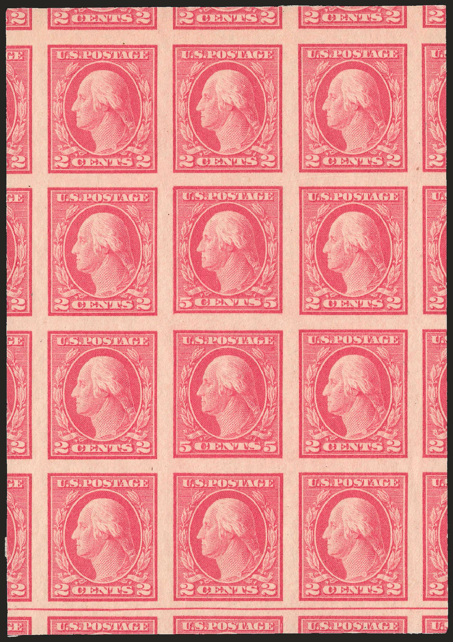 US Stamps Price Scott Cat. 485: 1917 5c Washington Imperf. Robert Siegel Auction Galleries, Apr 2009, Sale 972, Lot 3358