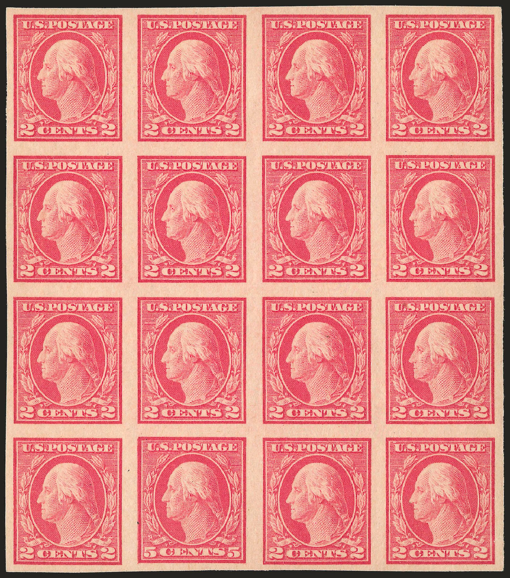 Value of US Stamps Scott #485 - 1917 5c Washington Imperf. Robert Siegel Auction Galleries, Sep 2009, Sale 976, Lot 2088