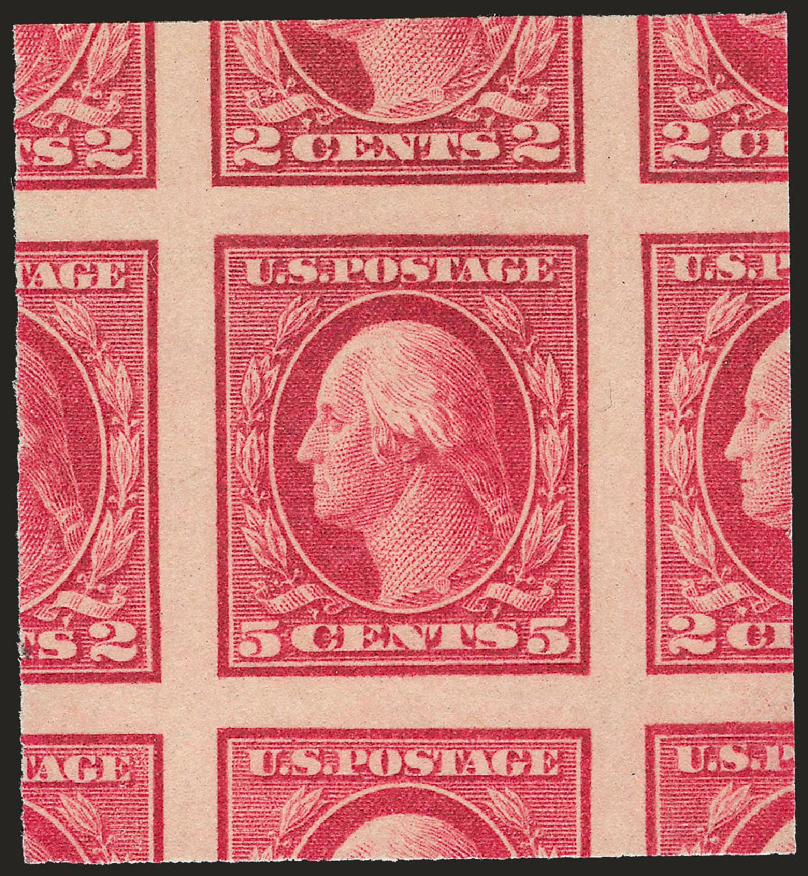 US Stamp Values Scott Catalog #485: 5c 1917 Washington Imperf. Robert Siegel Auction Galleries, Sep 2009, Sale 968B, Lot 631