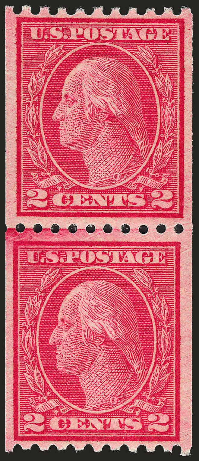 Cost of US Stamp Scott Catalogue #487: 2c 1916 Washington Coil Perf 10 Horizontally. Robert Siegel Auction Galleries, Sep 2009, Sale 968B, Lot 638