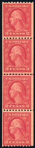 US Stamps Value Scott Catalogue # 487: 2c 1916 Washington Coil Perf 10 Horizontally. Harmer-Schau Auction Galleries, Feb 2009, Sale 80, Lot 1332