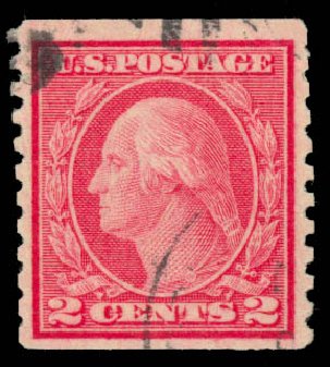 Value of US Stamps Scott Cat. # 491 - 2c 1917 Washington Coil Perf 10 Vertically. Daniel Kelleher Auctions, May 2014, Sale 652, Lot 697