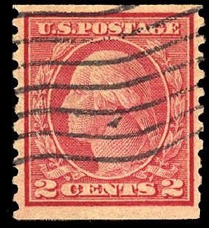 Costs of US Stamps Scott Cat. # 491 - 2c 1917 Washington Coil Perf 10 Vertically. Cherrystone Auctions, Jan 2008, Sale 200801, Lot 1228