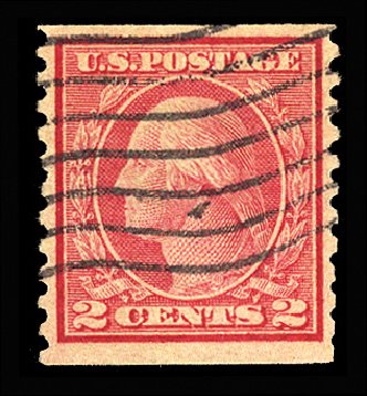 US Stamp Value Scott Cat. 491: 2c 1917 Washington Coil Perf 10 Vertically. Cherrystone Auctions, Apr 2014, Sale 201404, Lot 88