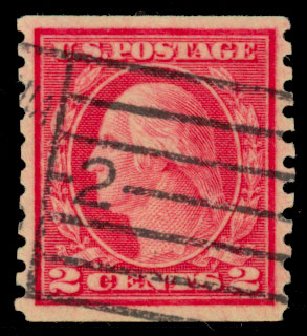 Cost of US Stamps Scott Catalog 491: 1917 2c Washington Coil Perf 10 Vertically. Daniel Kelleher Auctions, Dec 2013, Sale 640, Lot 408