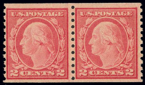 Costs of US Stamps Scott #491: 2c 1917 Washington Coil Perf 10 Vertically. Daniel Kelleher Auctions, Feb 2013, Sale 634, Lot 309