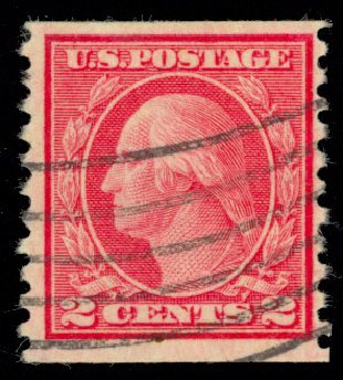 US Stamps Price Scott # 491: 2c 1917 Washington Coil Perf 10 Vertically. Daniel Kelleher Auctions, Dec 2013, Sale 640, Lot 409