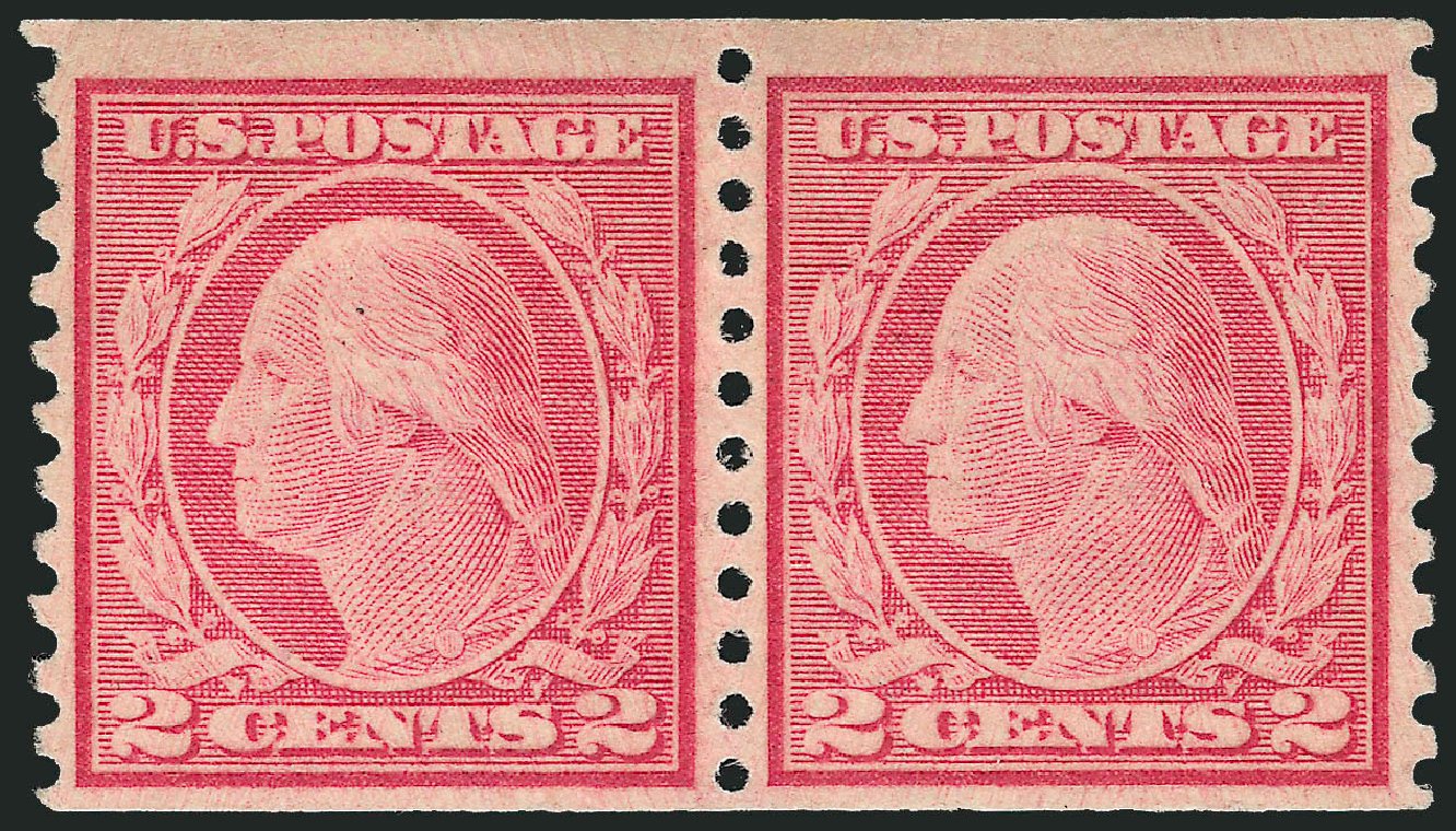 US Stamps Value Scott Catalog #491 - 1917 2c Washington Coil Perf 10 Vertically. Robert Siegel Auction Galleries, Apr 2009, Sale 972, Lot 3359
