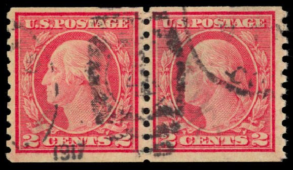 Costs of US Stamp Scott Catalogue #491: 1917 2c Washington Coil Perf 10 Vertically. Daniel Kelleher Auctions, Dec 2013, Sale 640, Lot 410