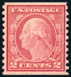 Cost of US Stamp Scott Cat. # 491: 2c 1917 Washington Coil Perf 10 Vertically. Harmer-Schau Auction Galleries, Aug 2011, Sale 90, Lot 1541
