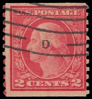 Costs of US Stamps Scott Cat. # 491: 2c 1917 Washington Coil Perf 10 Vertically. Daniel Kelleher Auctions, Jul 2011, Sale 625, Lot 1001