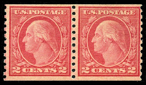 US Stamps Value Scott Catalog # 491 - 2c 1917 Washington Coil Perf 10 Vertically. Matthew Bennett International, Feb 2012, Sale 340, Lot 474