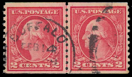 Costs of US Stamps Scott Cat. 491: 2c 1917 Washington Coil Perf 10 Vertically. Daniel Kelleher Auctions, Jan 2012, Sale 628, Lot 524