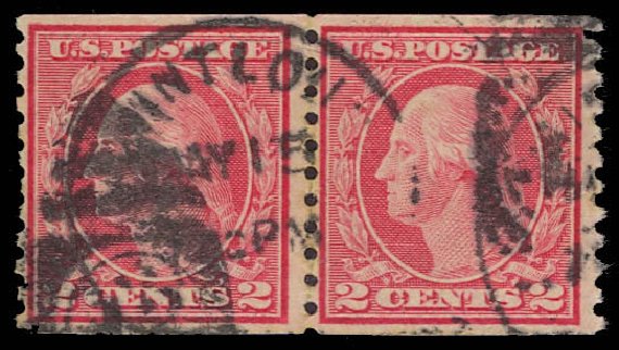 Cost of US Stamps Scott Cat. # 491 - 1917 2c Washington Coil Perf 10 Vertically. Daniel Kelleher Auctions, Aug 2012, Sale 631, Lot 1244