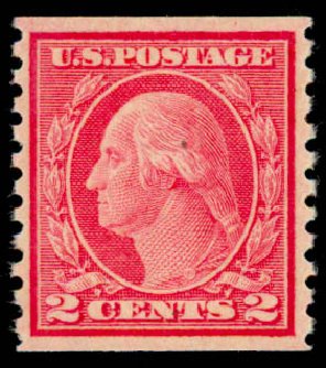 Cost of US Stamps Scott # 491: 2c 1917 Washington Coil Perf 10 Vertically. Daniel Kelleher Auctions, Sep 2013, Sale 639, Lot 3604