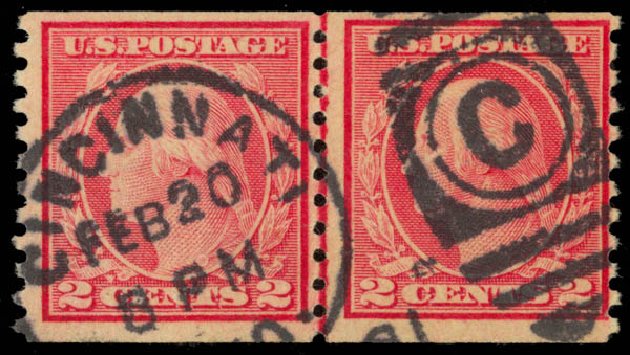 Costs of US Stamp Scott #491 - 2c 1917 Washington Coil Perf 10 Vertically. Daniel Kelleher Auctions, Dec 2013, Sale 640, Lot 414