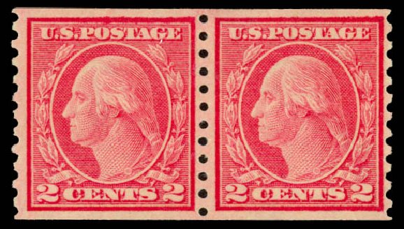 Value of US Stamp Scott Cat. #491 - 1917 2c Washington Coil Perf 10 Vertically. Daniel Kelleher Auctions, Mar 2014, Sale 650, Lot 2644