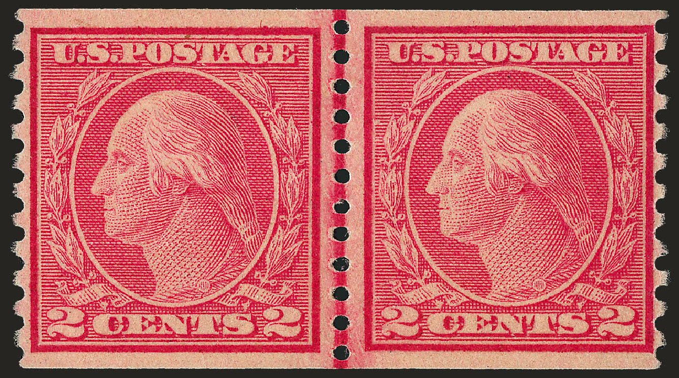 Values of US Stamp Scott Cat. # 491: 1917 2c Washington Coil Perf 10 Vertically. Robert Siegel Auction Galleries, Sep 2009, Sale 968B, Lot 634