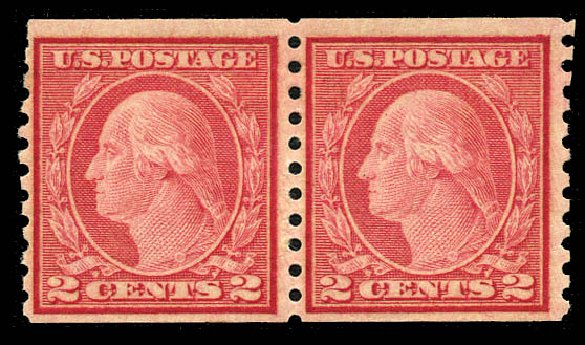 Values of US Stamps Scott Catalog # 491 - 2c 1917 Washington Coil Perf 10 Vertically. Matthew Bennett International, Feb 2012, Sale 340, Lot 475