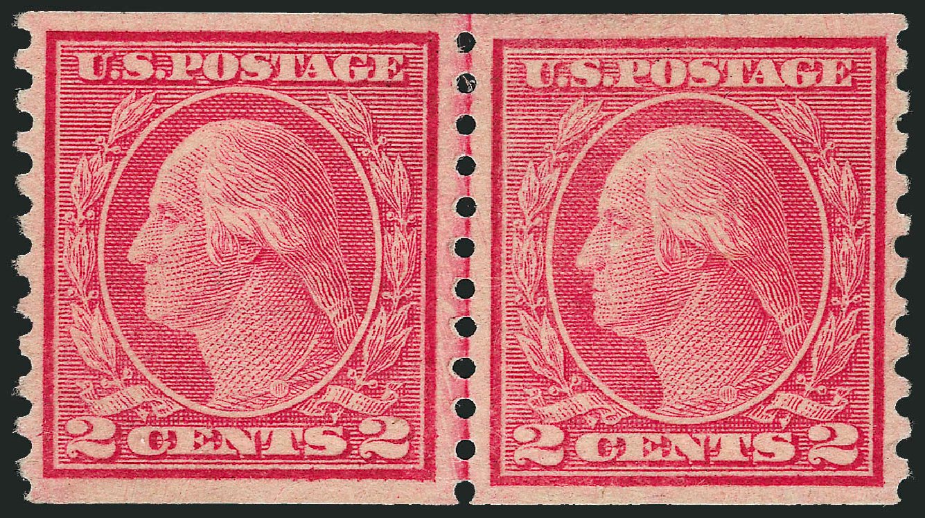 Value of US Stamp Scott Catalogue # 491 - 2c 1917 Washington Coil Perf 10 Vertically. Robert Siegel Auction Galleries, Sep 2009, Sale 968B, Lot 635