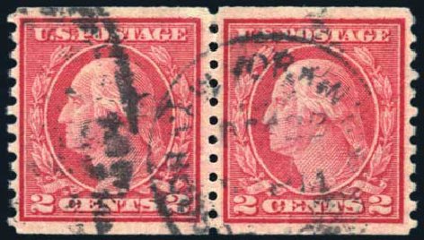 Value of US Stamps Scott Cat. # 491 - 2c 1917 Washington Coil Perf 10 Vertically. Harmer-Schau Auction Galleries, Aug 2011, Sale 90, Lot 1542