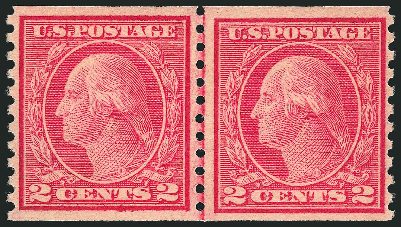 US Stamp Value Scott Cat. # 491 - 1917 2c Washington Coil Perf 10 Vertically. Robert Siegel Auction Galleries, Apr 2014, Sale 1068, Lot 292
