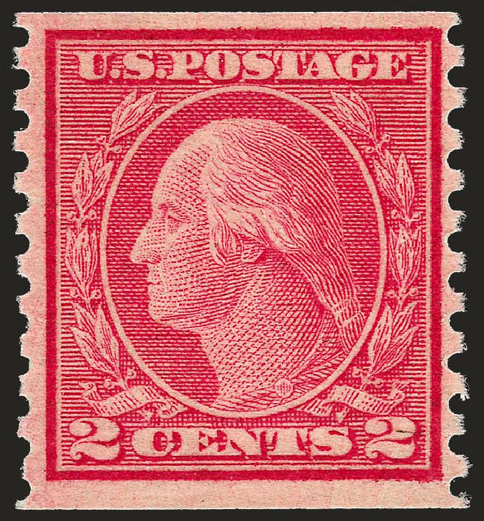 US Stamps Price Scott Cat. 491: 2c 1917 Washington Coil Perf 10 Vertically. Robert Siegel Auction Galleries, Oct 2008, Sale 963, Lot 1022
