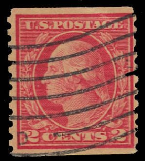 US Stamps Value Scott Cat. # 491 - 2c 1917 Washington Coil Perf 10 Vertically. Daniel Kelleher Auctions, Aug 2012, Sale 631, Lot 1243