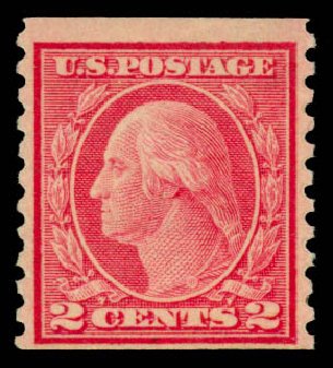 Price of US Stamp Scott #491: 2c 1917 Washington Coil Perf 10 Vertically. Daniel Kelleher Auctions, Mar 2014, Sale 650, Lot 2643