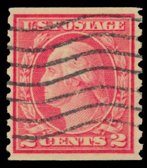 Price of US Stamp Scott Catalogue 491 - 1917 2c Washington Coil Perf 10 Vertically. Daniel Kelleher Auctions, May 2014, Sale 652, Lot 693