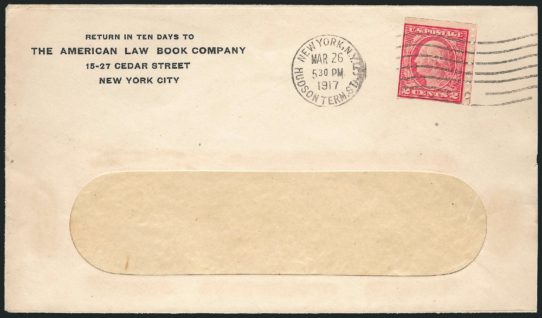US Stamp Price Scott Catalog # 491 - 2c 1917 Washington Coil Perf 10 Vertically. Robert Siegel Auction Galleries, Feb 2015, Sale 1093, Lot 433