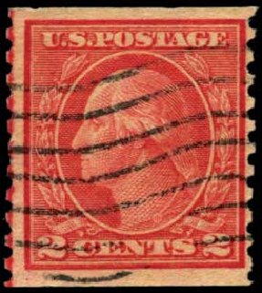 US Stamps Price Scott Cat. #491: 1917 2c Washington Coil Perf 10 Vertically. Harmer-Schau Auction Galleries, Feb 2012, Sale 92, Lot 1176