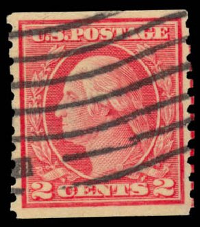 US Stamps Value Scott Catalogue 491 - 2c 1917 Washington Coil Perf 10 Vertically. Daniel Kelleher Auctions, May 2014, Sale 652, Lot 696