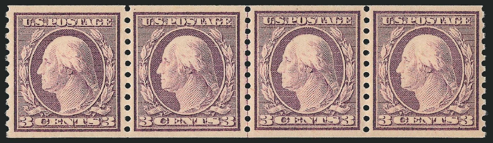 US Stamp Value Scott # 493 - 3c 1917 Washington Coil Perf 10 Vertically. Robert Siegel Auction Galleries, Jun 2012, Sale 1026, Lot 1437
