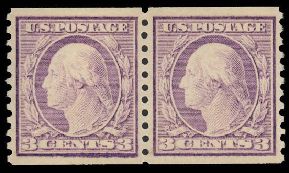 Cost of US Stamp Scott Catalogue 493: 1917 3c Washington Coil Perf 10 Vertically. Daniel Kelleher Auctions, Oct 2012, Sale 632, Lot 1380