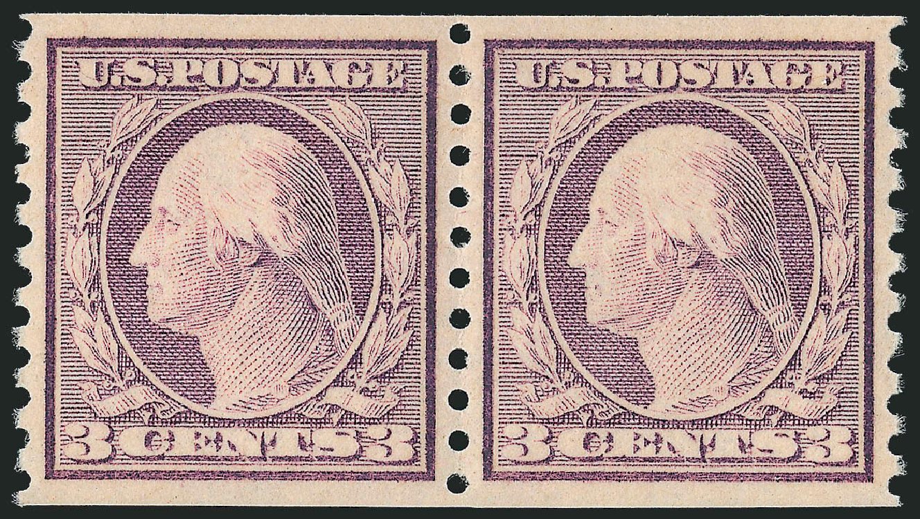 US Stamp Price Scott Cat. #493: 1917 3c Washington Coil Perf 10 Vertically. Robert Siegel Auction Galleries, Dec 2012, Sale 1037, Lot 2080