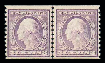 US Stamps Value Scott Catalogue 493: 3c 1917 Washington Coil Perf 10 Vertically. Matthew Bennett International, Dec 2007, Sale 325, Lot 2155