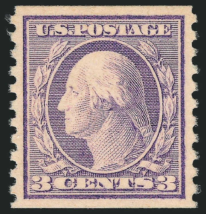 US Stamp Price Scott Catalogue # 493: 3c 1917 Washington Coil Perf 10 Vertically. Robert Siegel Auction Galleries, Jun 2011, Sale 1011, Lot 762
