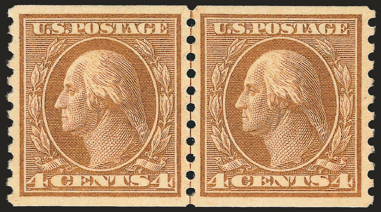 Value of US Stamps Scott Cat. #495: 4c 1917 Washington Coil Perf 10 Vertically. Robert Siegel Auction Galleries, Jun 2010, Sale 992, Lot 2506