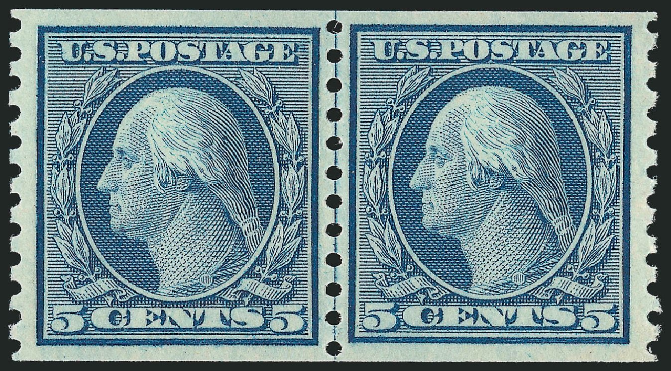US Stamp Value Scott Catalogue 496 - 5c 1919 Washington Coil Perf 10 Vertically. Robert Siegel Auction Galleries, Mar 2011, Sale 1007, Lot 2779