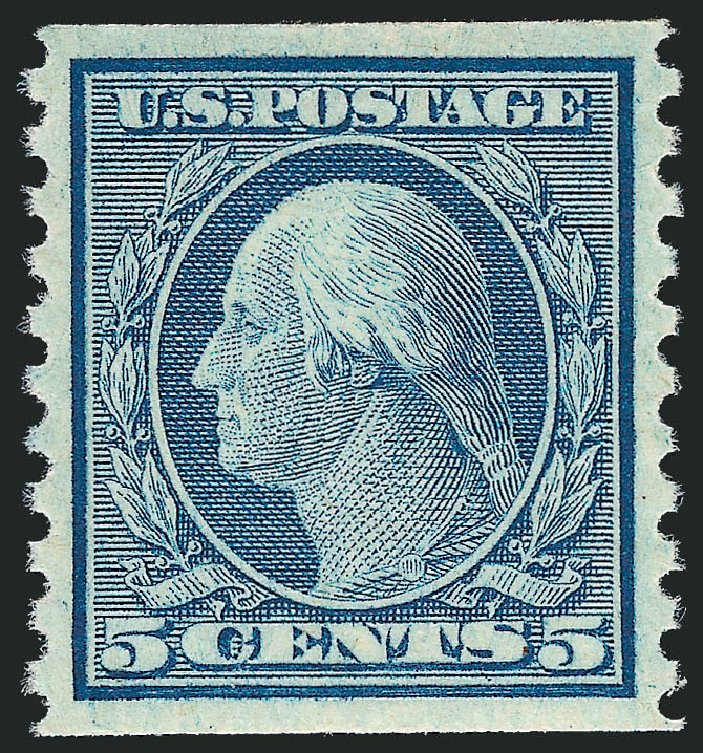 Value of US Stamp Scott Cat. # 496 - 1919 5c Washington Coil Perf 10 Vertically. Robert Siegel Auction Galleries, Oct 2011, Sale 1014, Lot 1989
