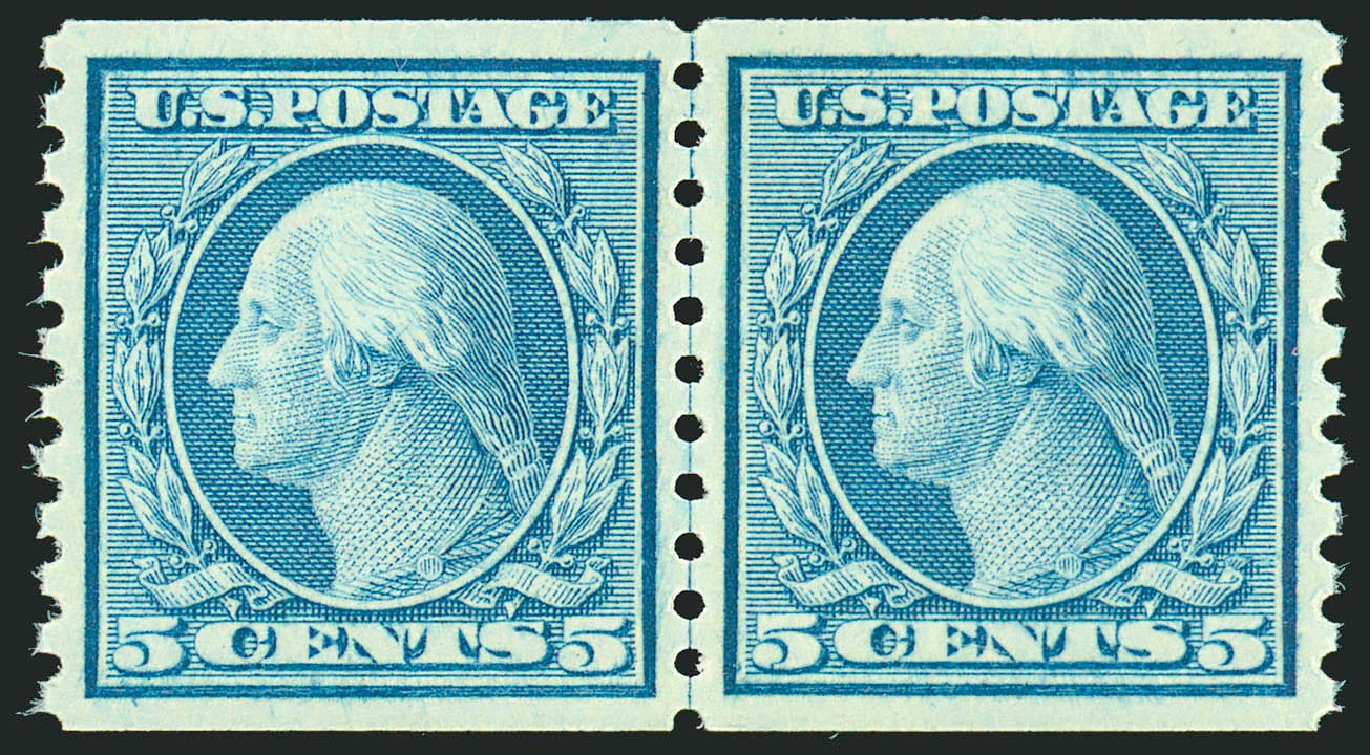 Cost of US Stamps Scott Catalogue #496 - 1919 5c Washington Coil Perf 10 Vertically. Robert Siegel Auction Galleries, Jun 2009, Sale 975, Lot 1909