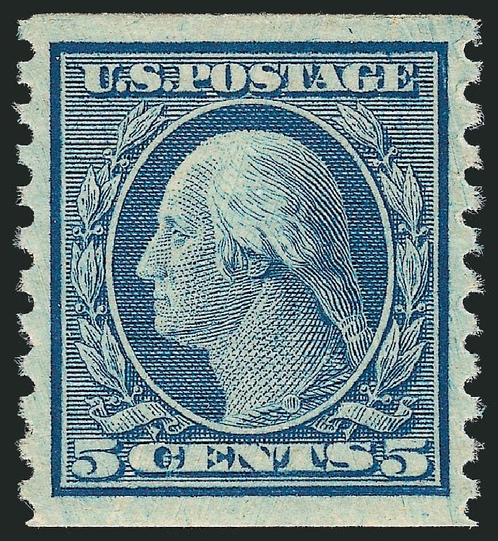 Cost of US Stamps Scott Catalog # 496 - 1919 5c Washington Coil Perf 10 Vertically. Robert Siegel Auction Galleries, Nov 2013, Sale 1061, Lot 3965