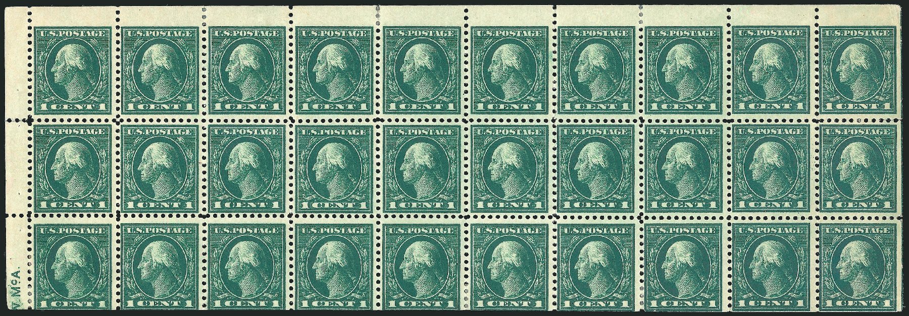 Value of US Stamp Scott Cat. 498 - 1917 1c Washington Perf 11. Robert Siegel Auction Galleries, Jul 2014, Sale 1077, Lot 297