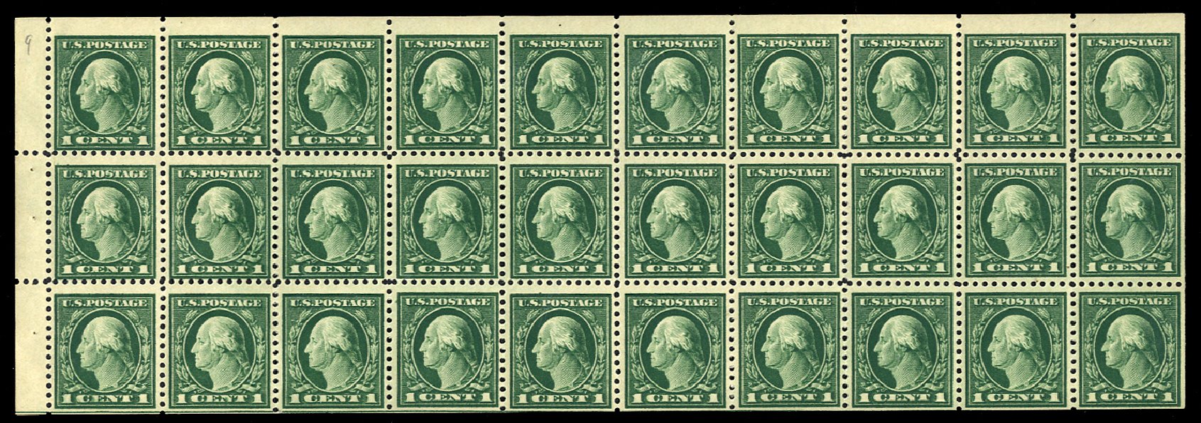 Values of US Stamps Scott Catalogue 498 - 1c 1917 Washington Perf 11. Cherrystone Auctions, Apr 2014, Sale 201404, Lot 89