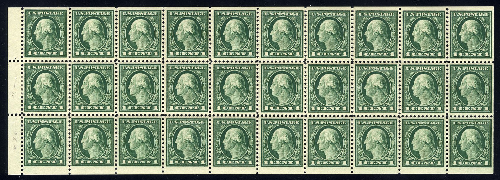 Values of US Stamp Scott Catalogue #498 - 1c 1917 Washington Perf 11. Cherrystone Auctions, Apr 2009, Sale 200904, Lot 103