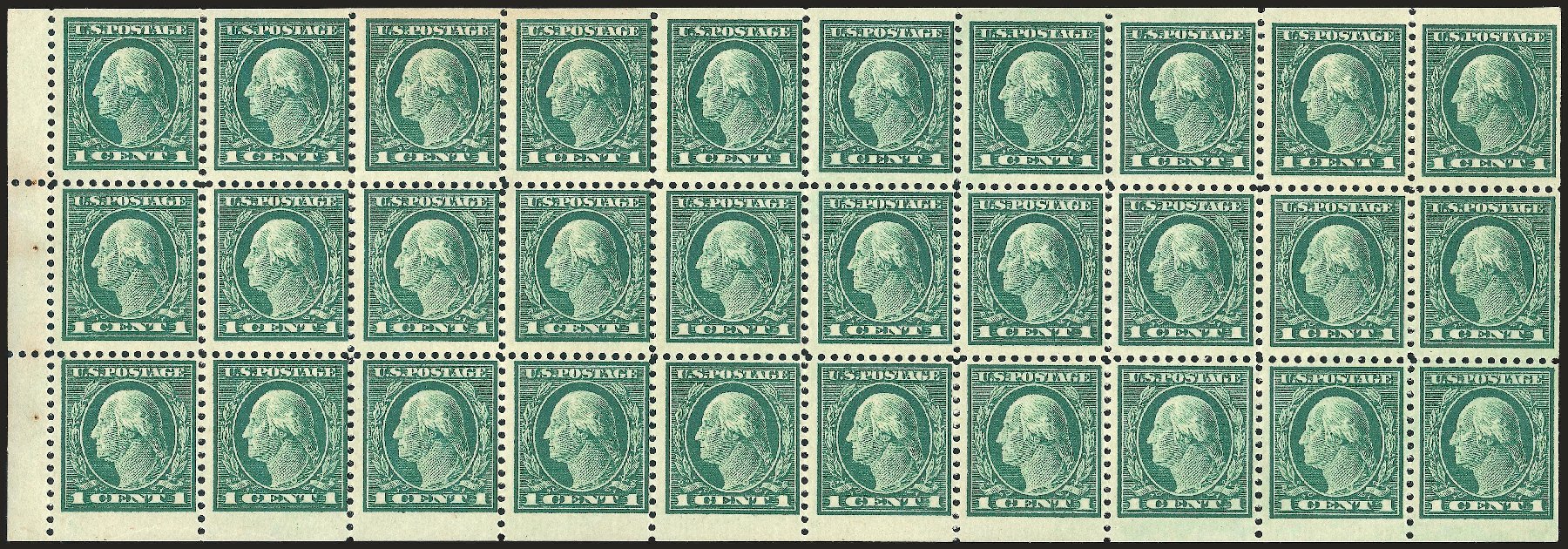 US Stamps Values Scott Cat. 498 - 1917 1c Washington Perf 11. Robert Siegel Auction Galleries, Dec 2009, Sale 982, Lot 5886