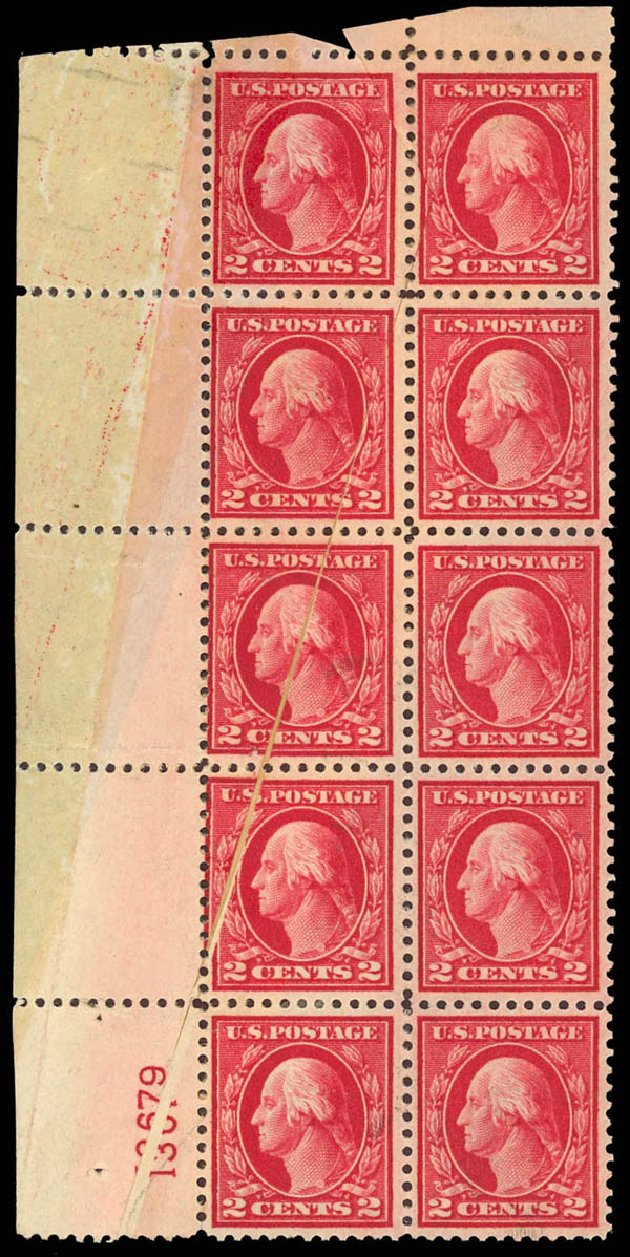 US Stamp Values Scott Catalog 499: 2c 1917 Washington Perf 11. Daniel Kelleher Auctions, Aug 2012, Sale 631, Lot 1395