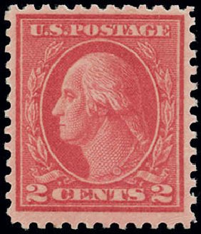 US Stamps Value Scott Catalog 500 - 1919 2c Washington Perf 11. Matthew Bennett International, Jun 2008, Sale 328, Lot 997